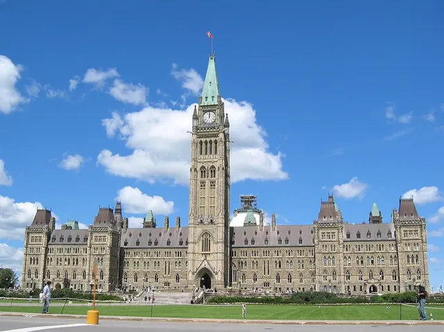 Canadian Parliament Buildings and Peace Tower on Parliament Hill in Ottawa
