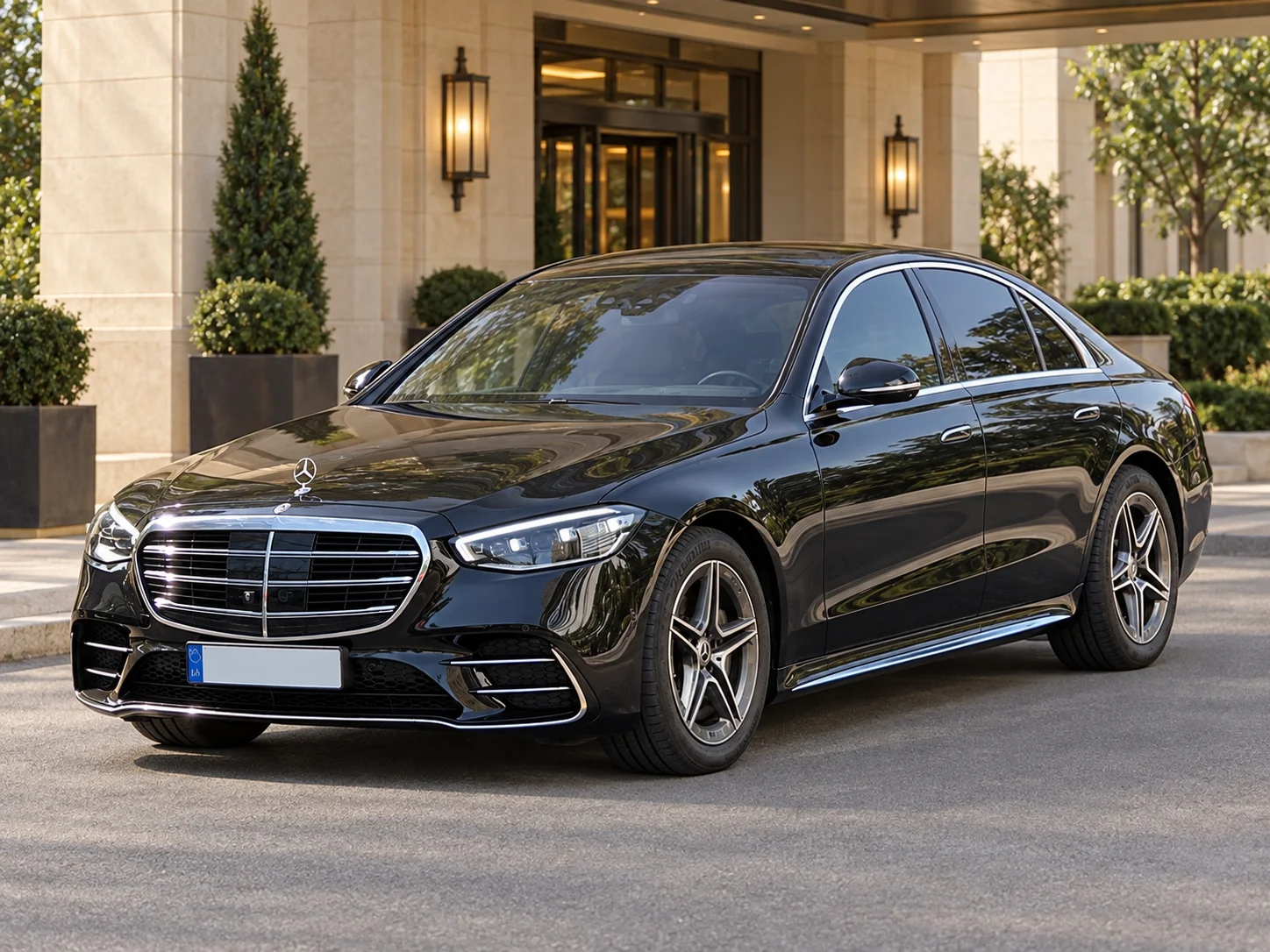 Representative black Mercedes-Benz S-Class sedan